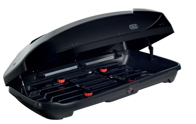 Open box showing interior straps and ABS construction